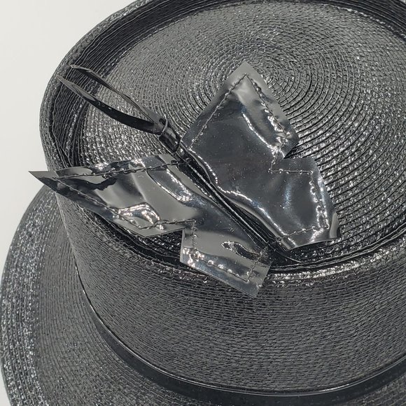 Mr. John Classic Black Hat with Patent Butterfly main image 13